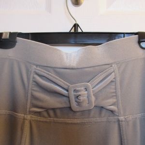 Big Enough Stretchy Silver Velvet Long Skirt